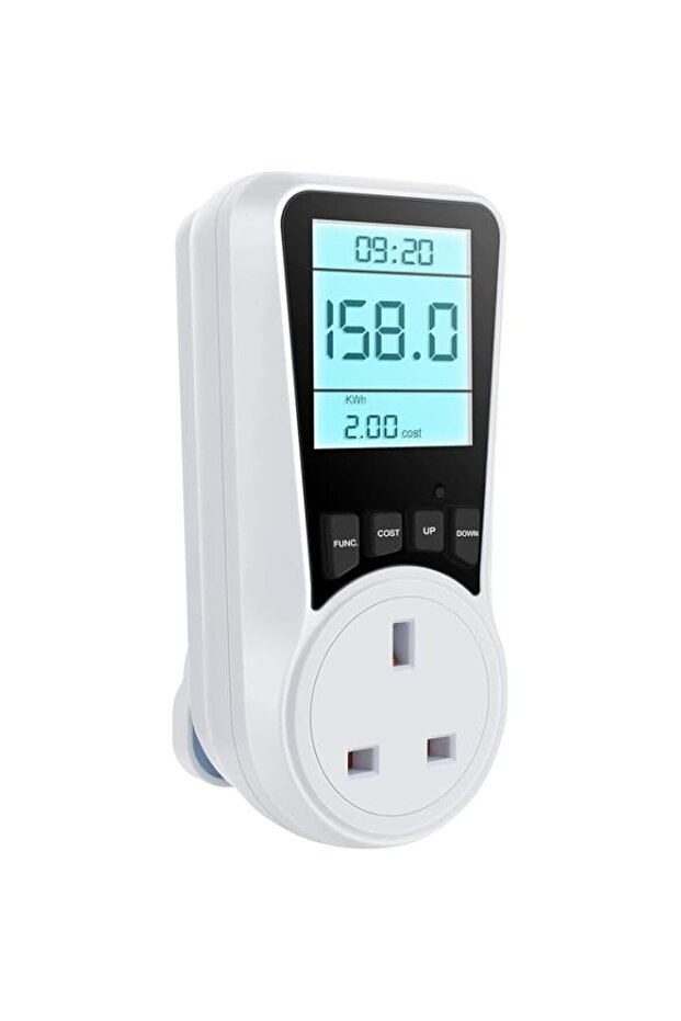 Excefore Electricity Usage Monitor, Power Meter Energy Monitor Plug with Backlight LCD Display, 7 M