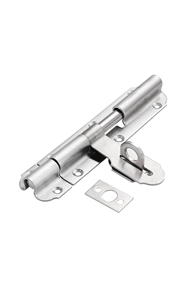 Rubik Sliding Bolt Latch with Padlock Clasp, 6 inch Stainless Steel Barrel Bolt Lock with Screws fo