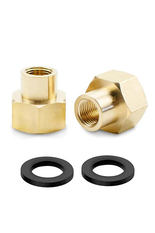 2 Pieces,Brass Reducing Coupling Connectors, 1/4" Female to 1/2" Female BSP Thread, Brass Reducing