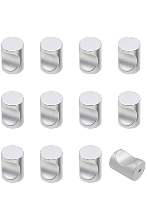 YelaJoy 12 Pcs Aluminum Cylinder Drawer Pulls Wardrobe Knobs Modern Cylindrical Handle Minimalist C