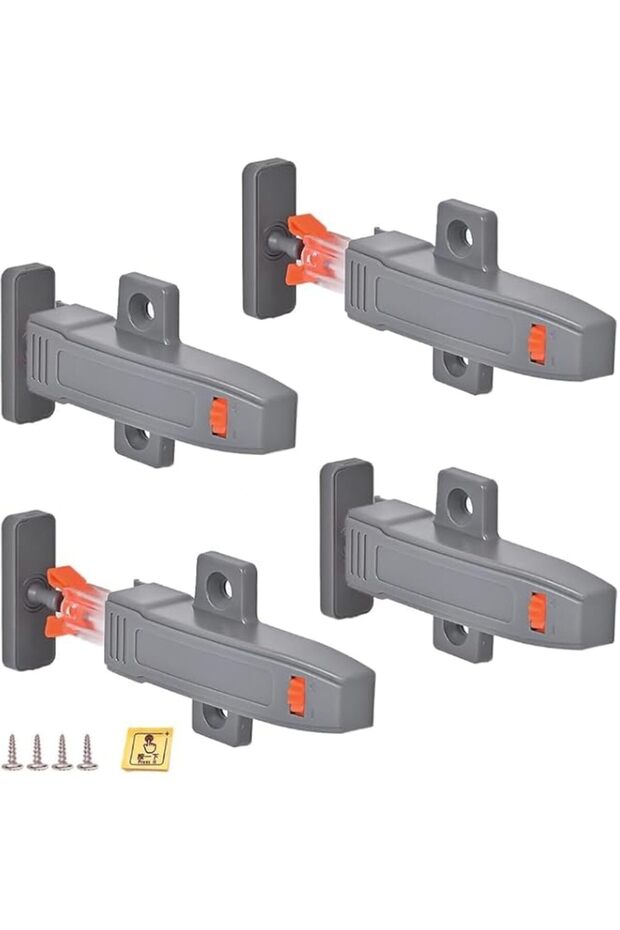 X spring Push to Open Cabinet Hardware, 4 PCS Self-Closing Push Latches with Snap Hook, Heavy Duty