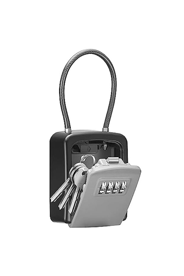 Puroma Lock Box, Key Lock Box Wall Mount Combination Lockbox, Portable Waterproof Key Storage Lockb