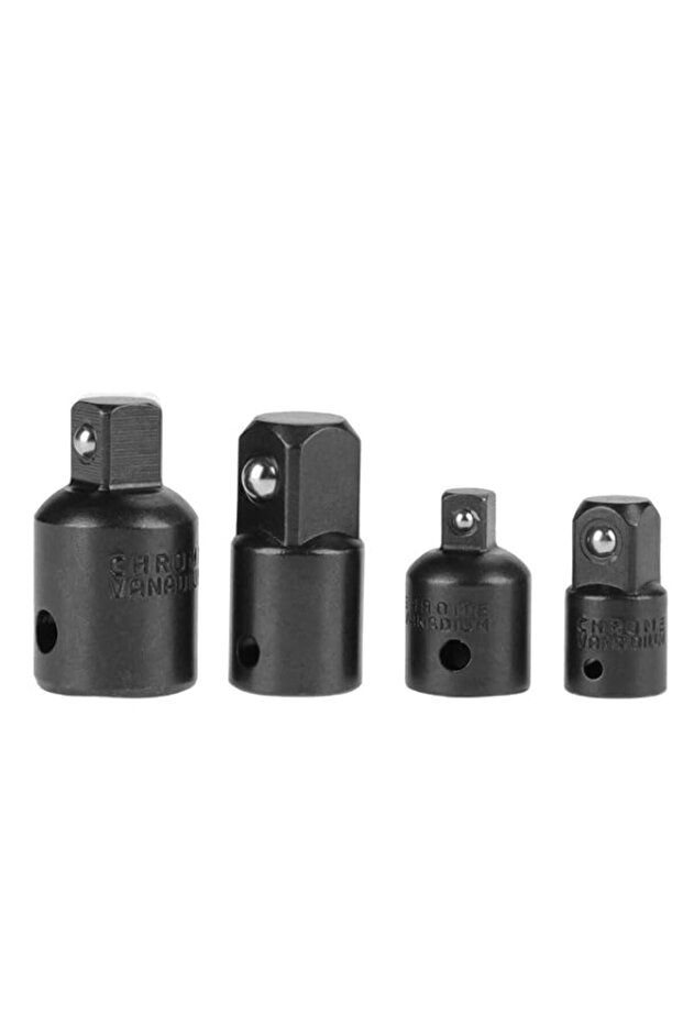 Walfront 4 Piece Impact Adapter and Reducer Set Chrome Vanadium Steel Socket Adapter Reducers 1/2",