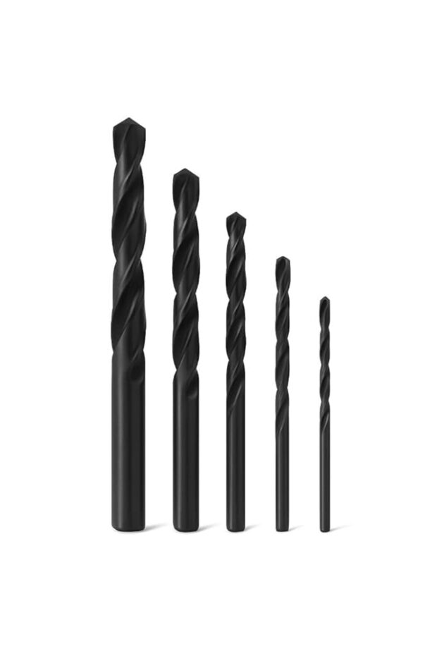 Fitto Twist Drill Bits Pack of 5 - Assorted Sizes Twist Drill Bit Set for Metal Wood Plastic Straig