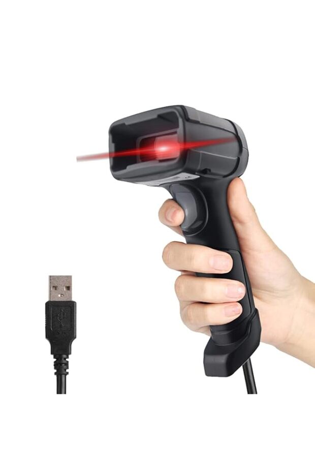 LENVII USB Wired 1D QR 2D Barcode Scanner & QR Code Reader - High-Speed Handheld Barcode Scanner fo
