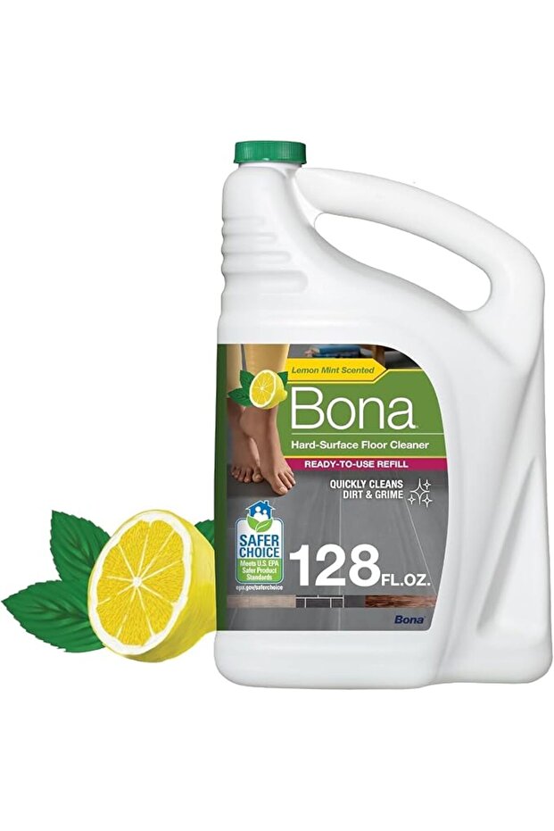 Bona Multi-Surface Floor Cleaner Refill Pack - 128 Fl oz - Lime Mint Scent - Mallow