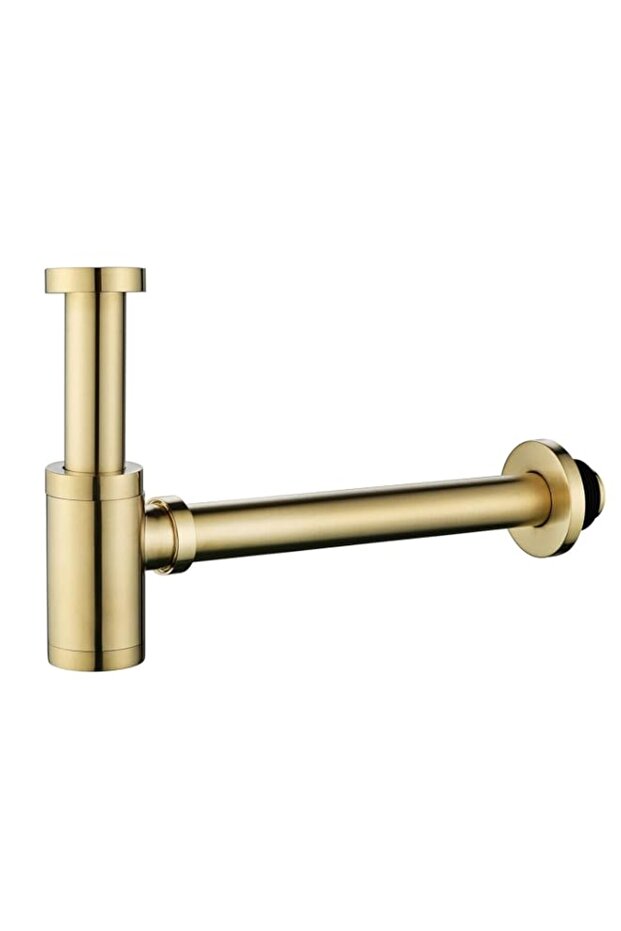 Bathroom Brass Contemporary Round Bottle P Trap 1-1/4, Lavatory Adjustable Basin Sink Waste Drain P