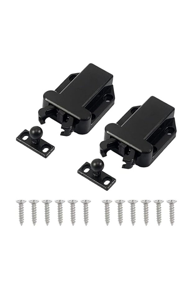 2 PCS Touch Release Catch Latch, Push to Open Door Catches for Cupboard and Drawer, ABS Push Latch