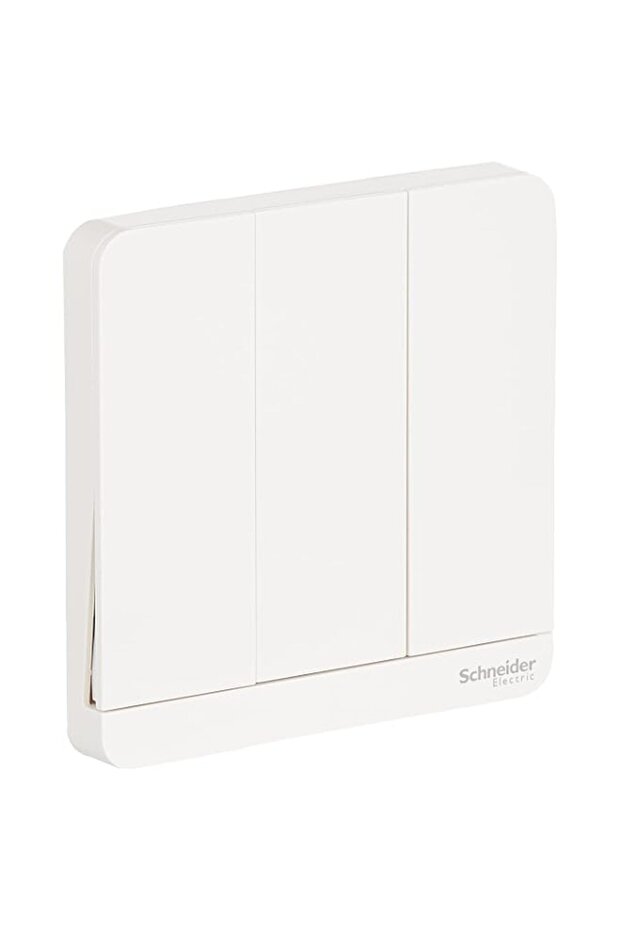 Schneider Electric Avataron White - 1-Way Plate Switch 3 Gang - 16Ax - White