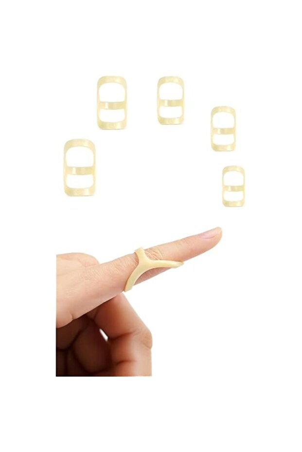 Finger Splint Support Set, 5 Pieces Oval Adjustable Straightener for Thumb, Middle, Ring, Little Fi