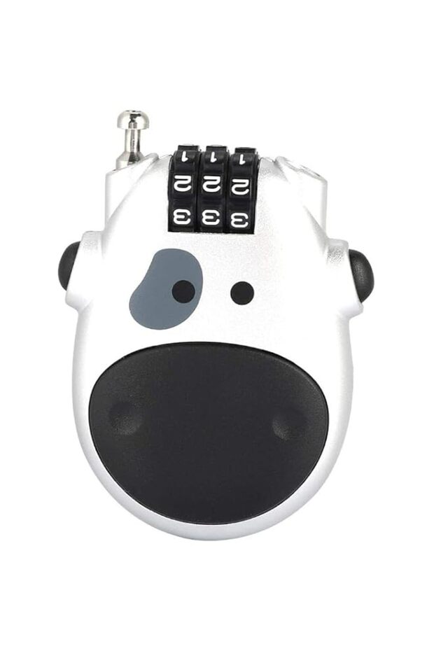 BIGTHREE 3-Digit Code Combination Password Lock - Resettable Zinc Alloy Security Lock with Cute Cow