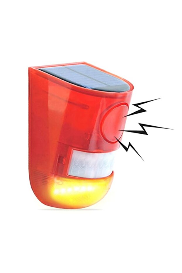 Affogato Solar Warning Light Alarm 110dB Siren Sound Strobe Red LED Flash Security System Light Aut