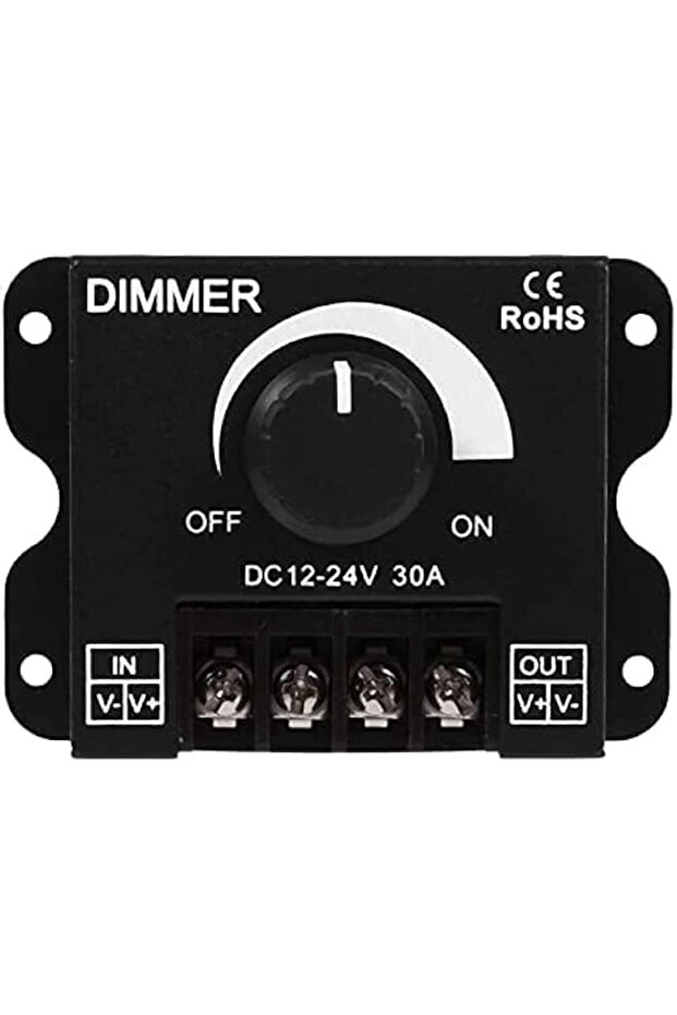 WANGCL Led Switch Dimmer, DC 12V-24V 30A PWM Dimming Controller, Adjustable Brightness Light Switch