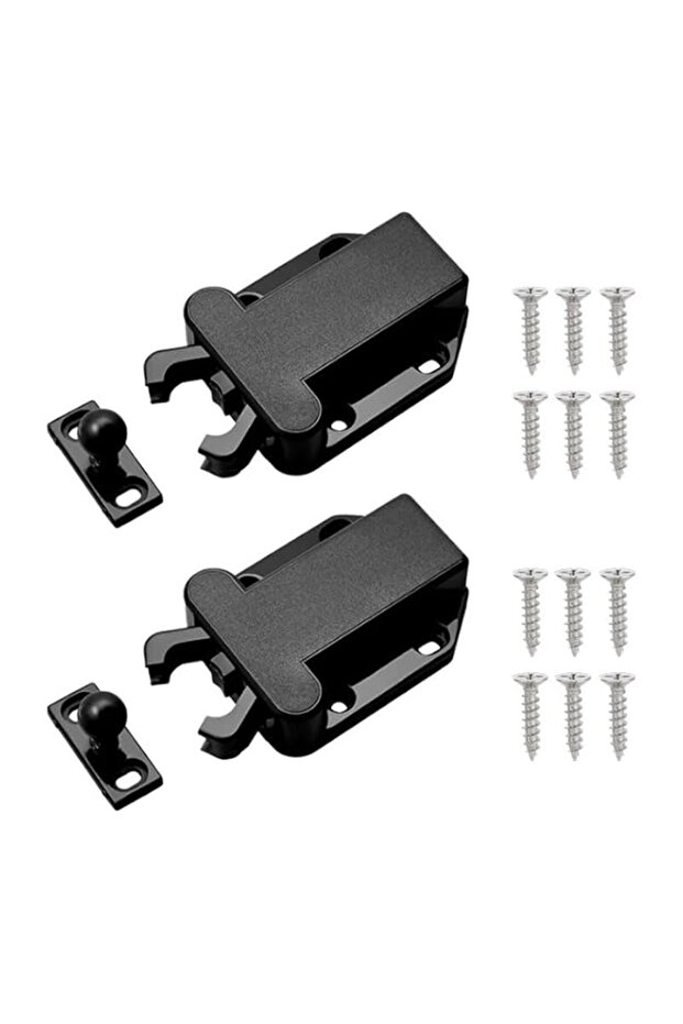 2 PCS Push to Open Door Catch, Touch Release Latch Lock for Cupboard and Drawer - ABS Spring Loaded