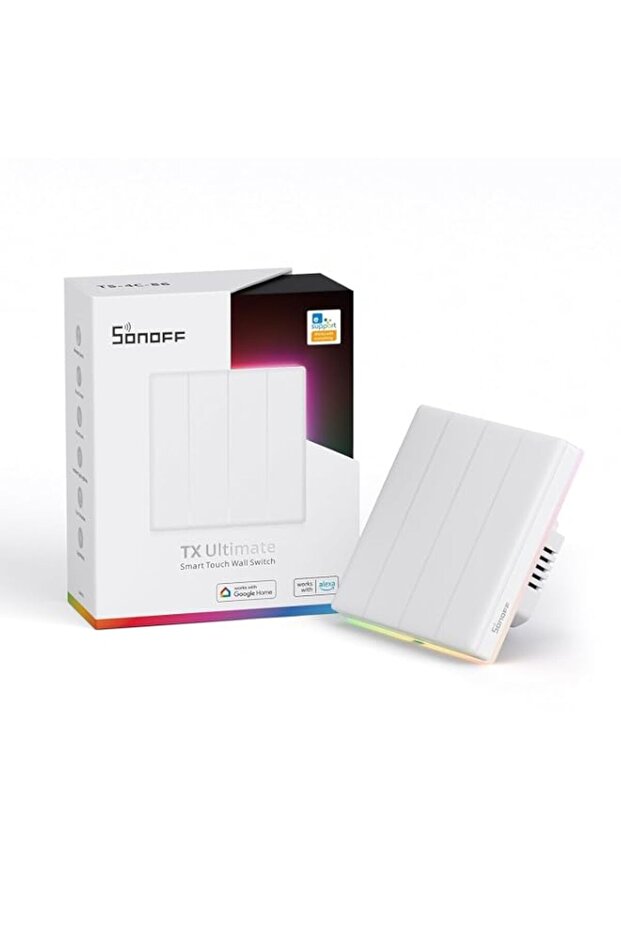 SONOFF TX Ultimate 4 gang Smart RGB Touch Wall Switch, Full touch access, Automation control, Voice