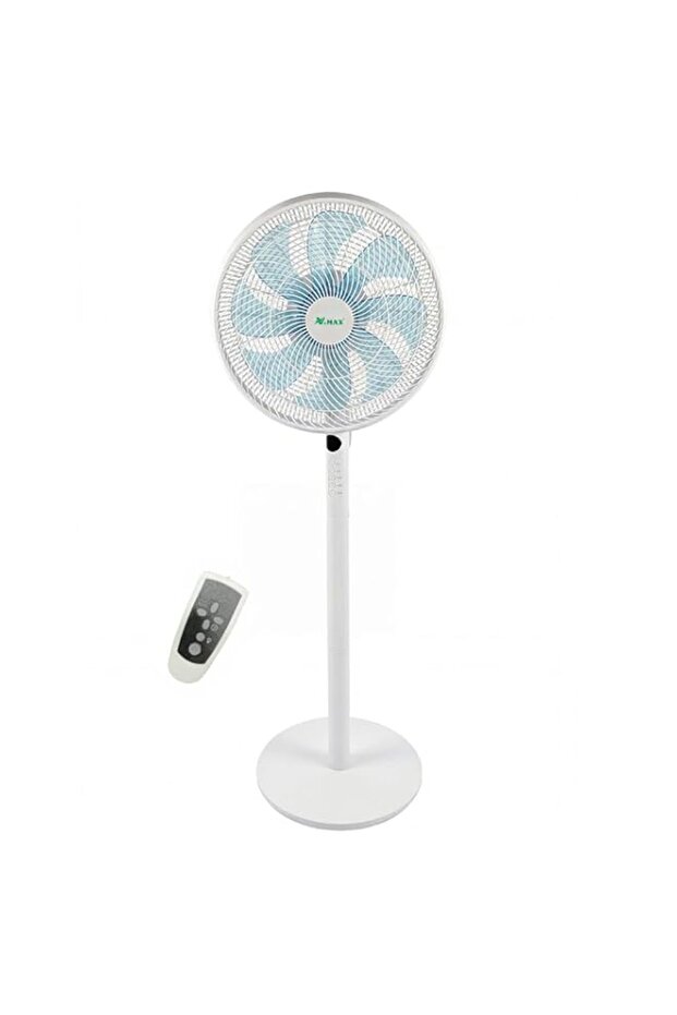 VMAX 14 Inch Standing Fan with Remote Control, 45W Silent Pedestal Fan, 8 Blades, 3 Speeds, Oscilla