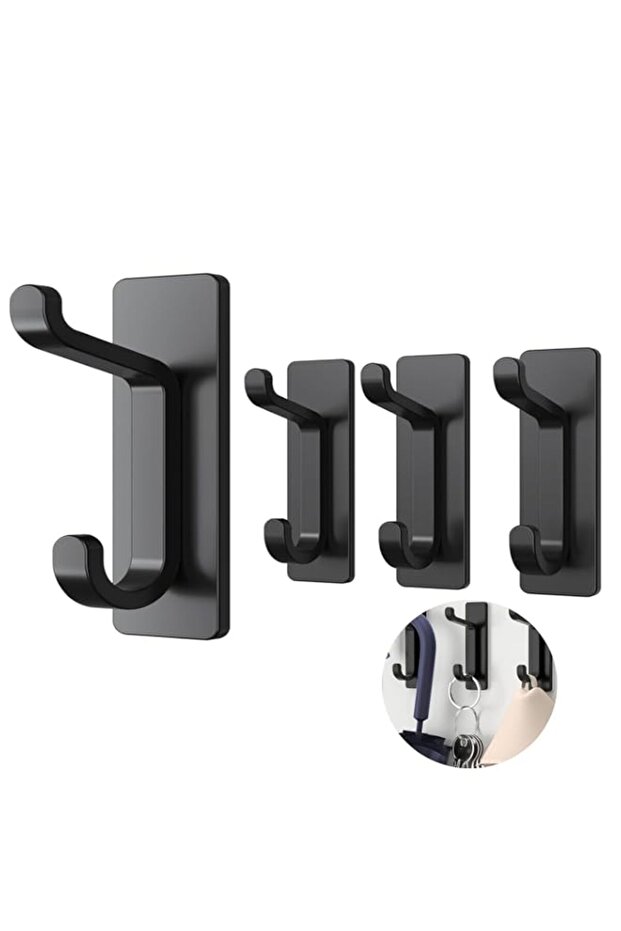X spring Adhesive Wall Hooks, 4 PCS Corrosion Resistant Shower Towel Hangers, Stainless Steel, No S