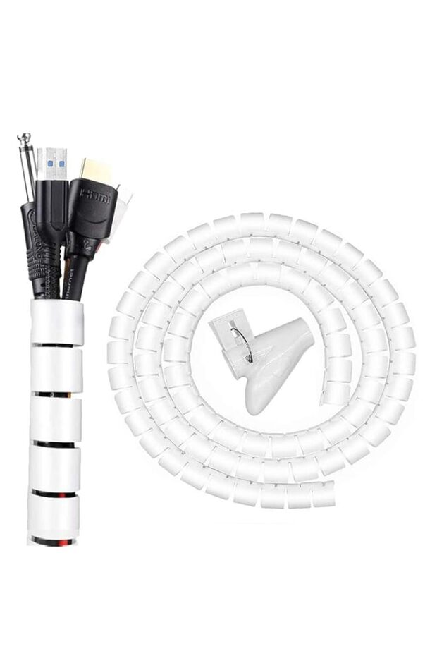 Cable Tidy Sleeves,5M Cable Management Wire Tidy Cable Cover Protector with Cord Organizer Clip for