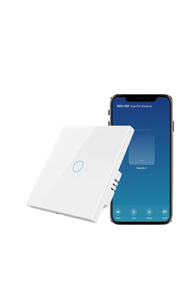 UanTii Smart Switch Tuya Wifi RF433 Touch Switch,Works with Neutral or Without Neutral Wire,App Con