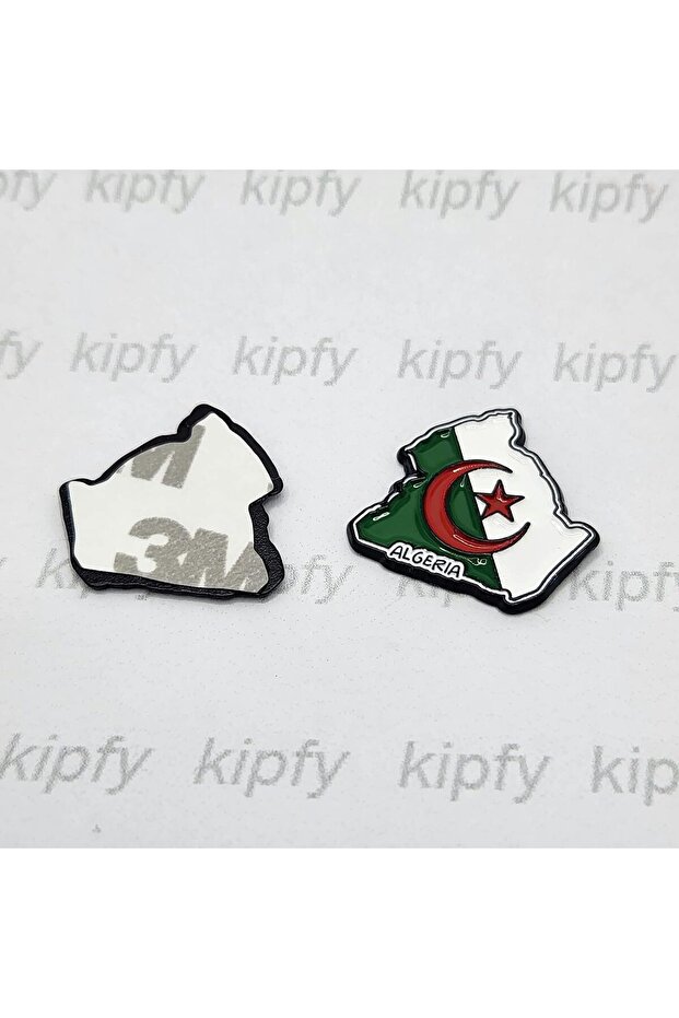 Algeria Flag Map Metal Sticker, Self-Adhesive 3M Backed Decal Amazing Metal Sticker