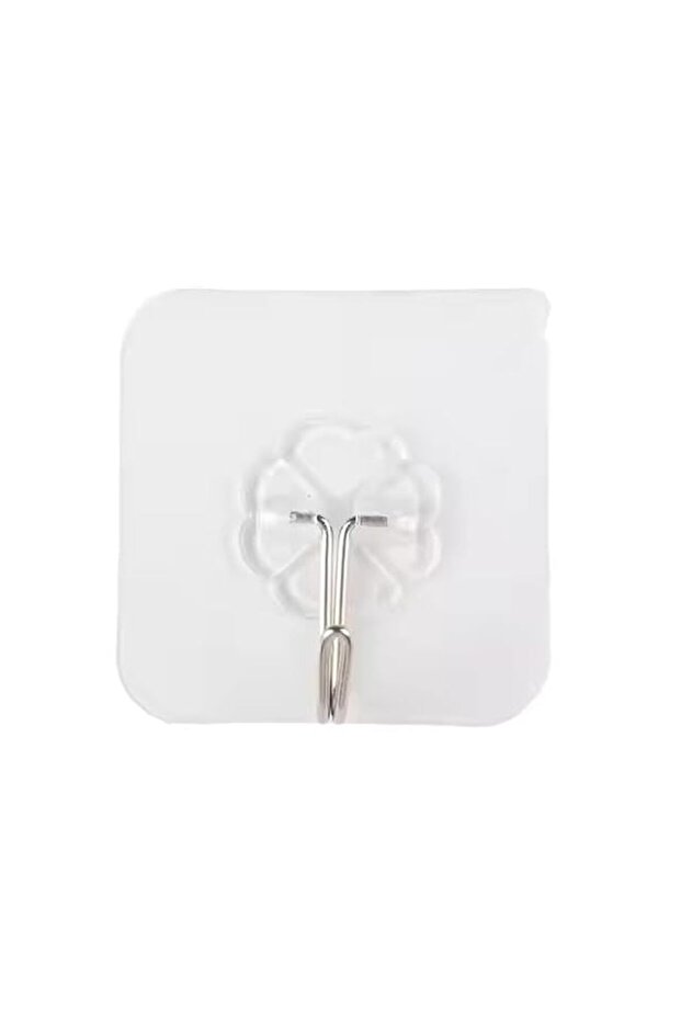 Adhesive Hooks Heavy Duty Wall Hooks 15lbs(Max) Reusable Seamless Transparent Shower Hooks Stick on