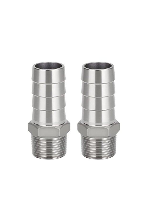 Hose Barb Fitting 2Pcs Stainless Steel Male Thread Coupling Fitting Tail Connector Adapter for Wate