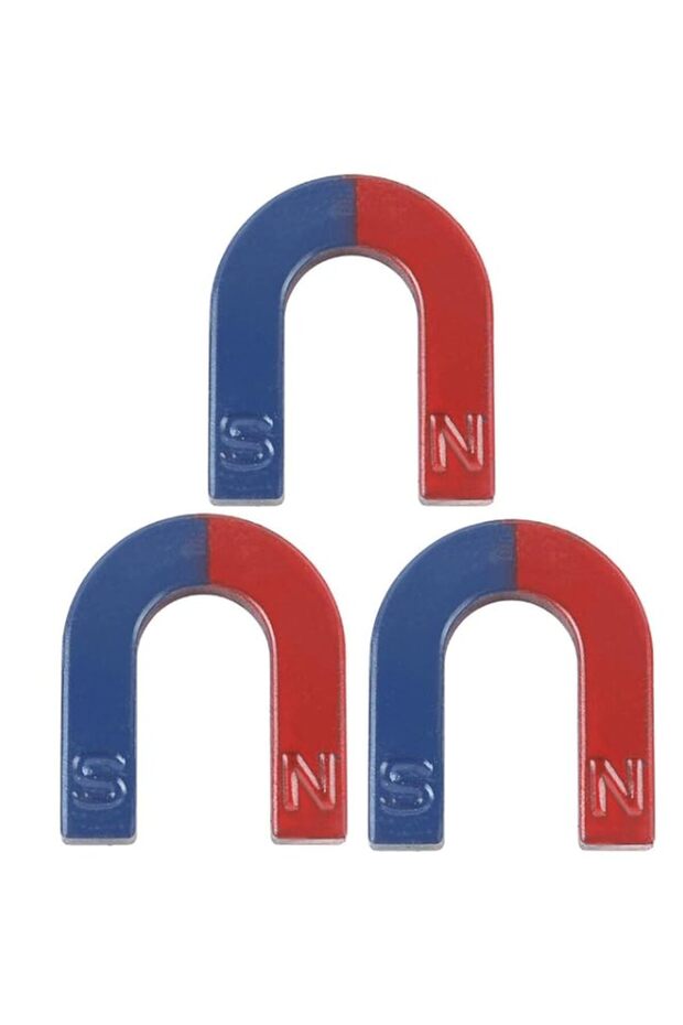 VITION 3 Pack U Shaped Magnets, 42x38mm Teaching Horseshoe Magnet for Physics Experiment & Lab Scie