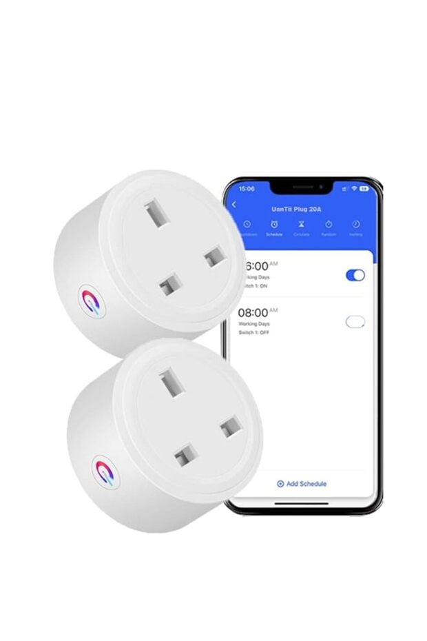 UanTii Tuya Wifi Smart Plug 20A Wireless Socket Mini Wifi Outlet Timing Schedule Function Smart Lif