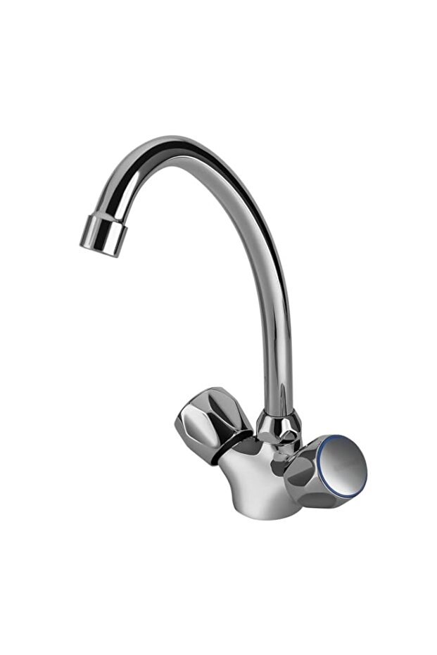 Geepas GSW61024 Centre Hole Basin Mixer Made of Strong and Durable Solid Brass, Square Bathroom Tap