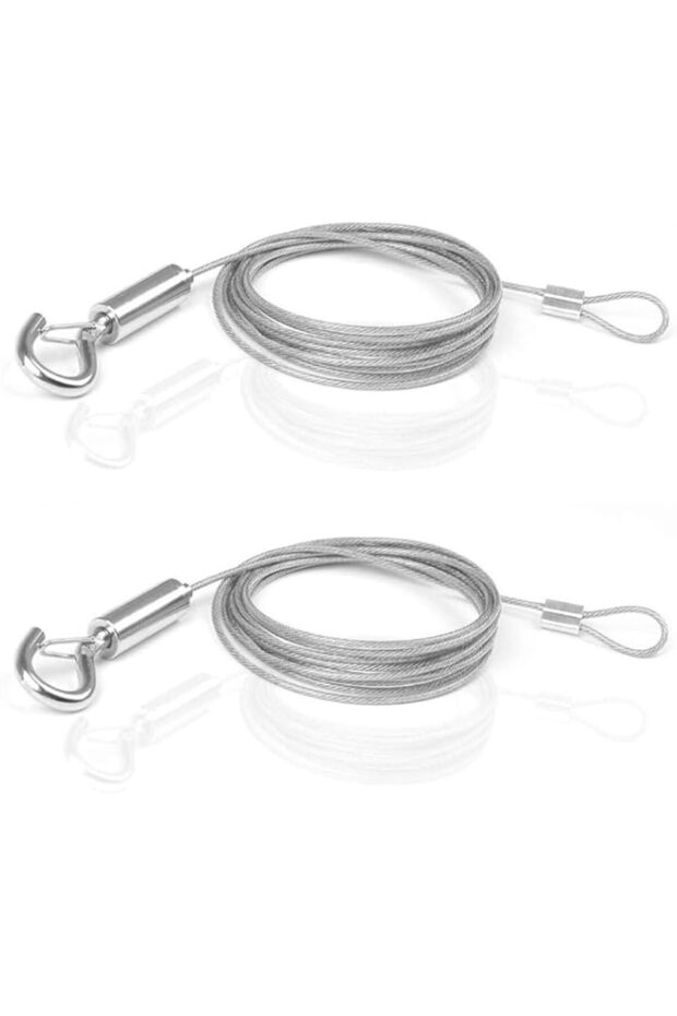 Bukela 2Pcs Adjustable Picture Hanging Wire Kit, 1 m Stainless Steel Rope with Adjustable Hooks, He