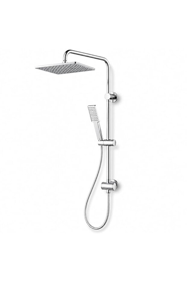 Chrome Plated Shower Mixer Bathroom Twin Head Large Round Bar Set- ST-12158