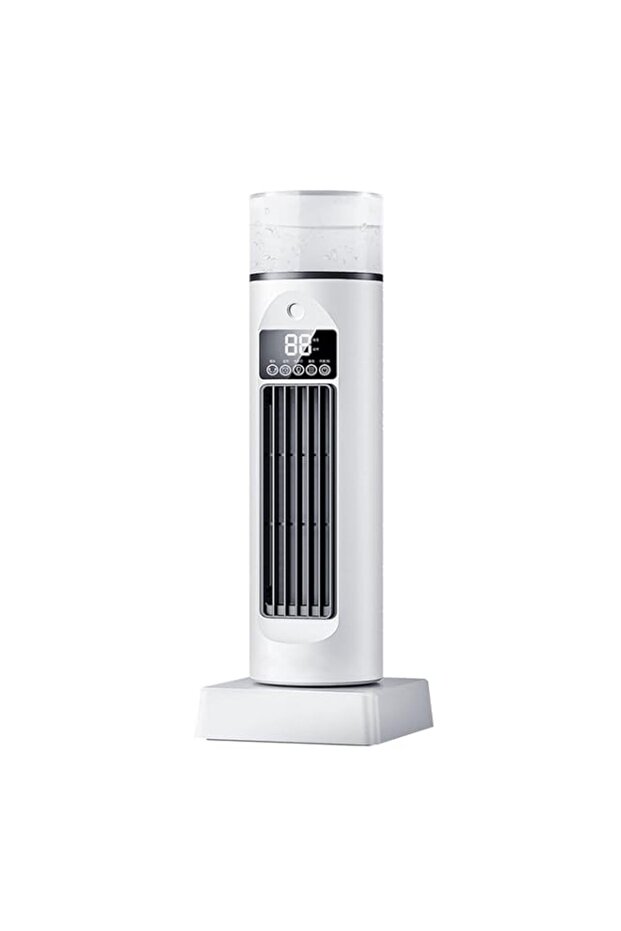 Spray Tower Fan with 6 Speeds, Remote Control Bladeless Tower Fan, Quiet Cooling, Can Humidify, Ele