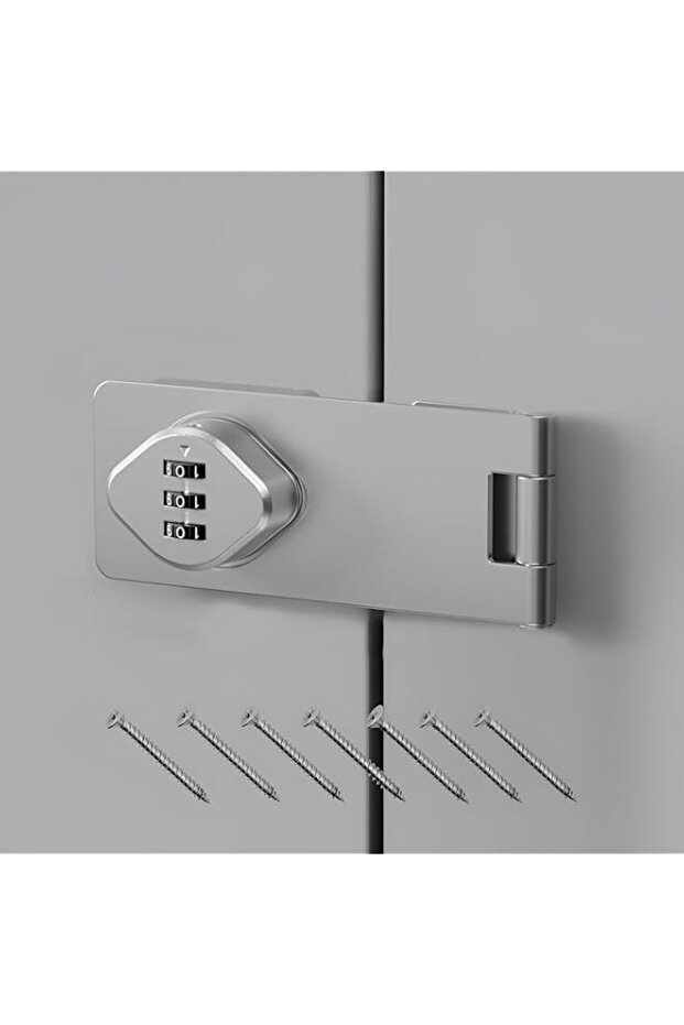 Keyless Combination Lock, 3-Digit Combination Lock for Cabinet Doors – Twist Knob Hasp Latch Lock w