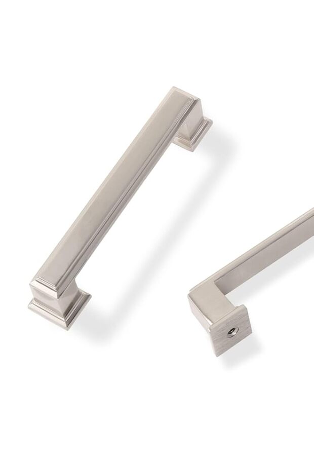 COTYKILEY 10 Pack 3.75 Inch(96mm) Brushed Satin Nickel Cabinet Handles Kitchen Cabinet Pulls Cabine