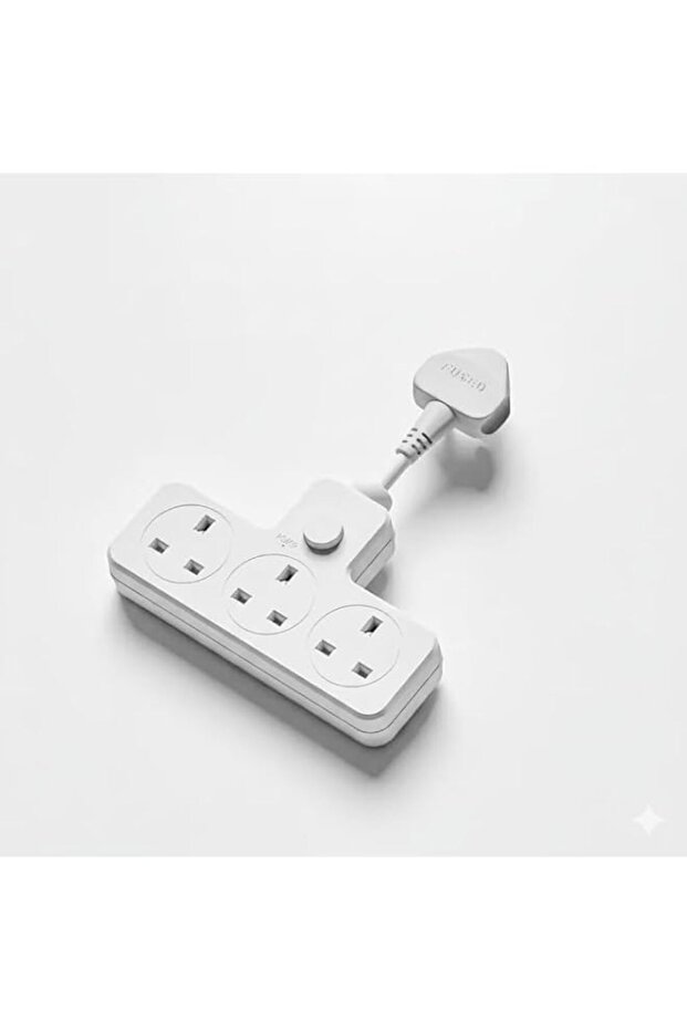 BA 3-Way Plug Adapter 13A 3120W – Multi Plug Extension Socket with Master Switch, Soft Swingable Co