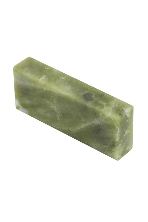 GLOGLOW Natural Stone Knife Sharpener, Grit Whetstone, Green/White, 5x2x1cm, Portable Polishing Too