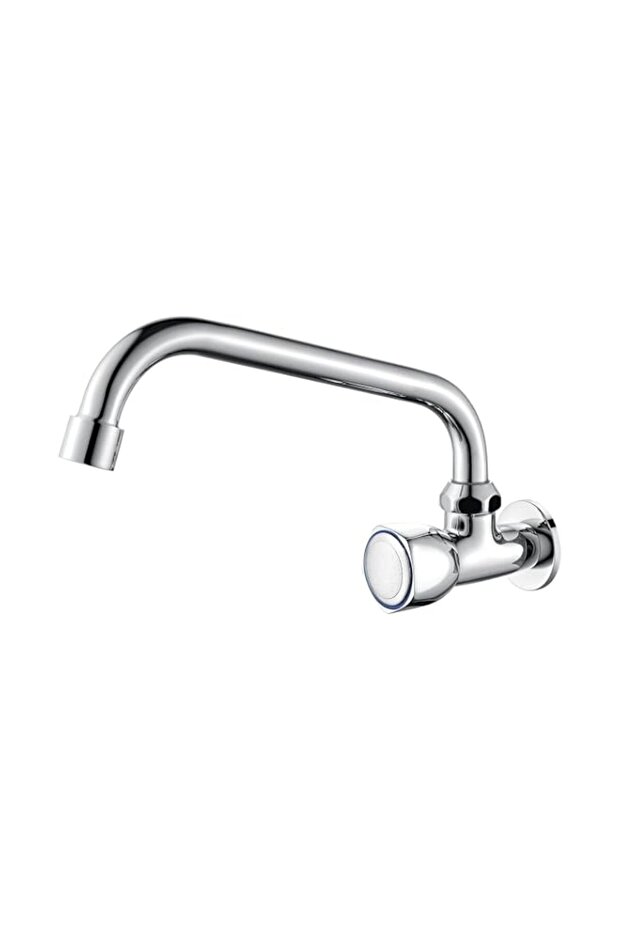 Ibergrif Ballet, Wall Mounted Kitchen Tap, Single Cold Sink Mixer, Chrome