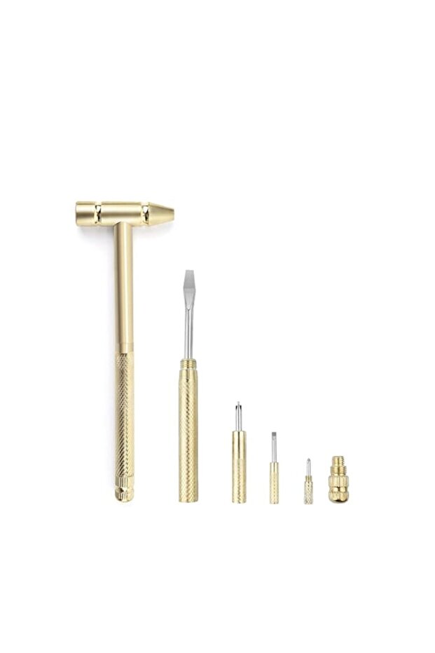 YOUMI 6 in 1 Mini Multifunction Anti-Corrosion and Anti-Rust Copper Hammer & Screwdriver Hand Tools
