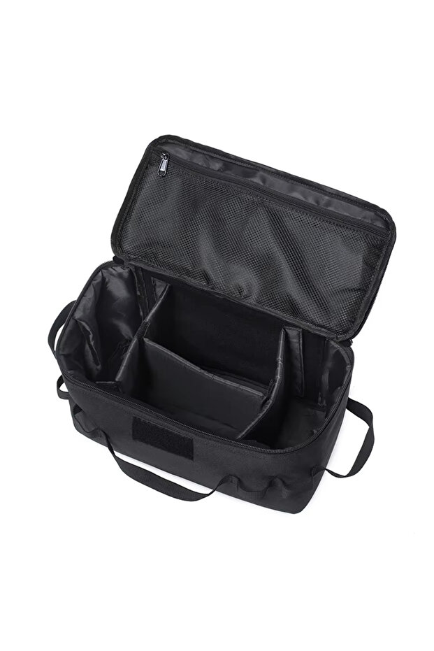 black Large Capacity Outdoor Camping Storage Bag - Ground Nail Tool Bag with Picnic Cookware Utensil