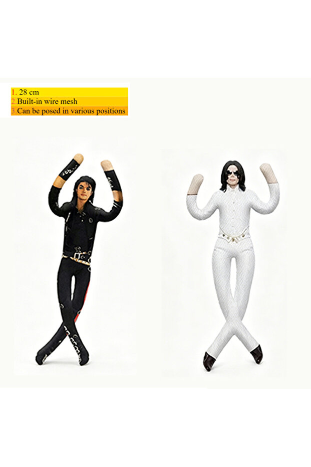 2pcs-2 Michael Jackson Cosplay Prop Doll Plush Figure Abstract Mobility Dolls Soft Stuffed Room Dec