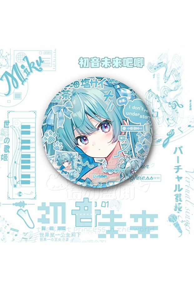 B New Hatsune Miku Brooch Cartoon Cute High-looking Anime Character Virtual Singer Badge Backpack A.