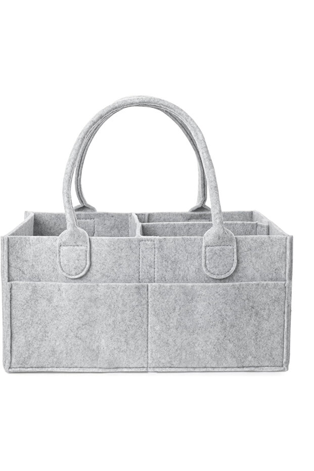 B Baby Felt Storage Nursery Organizer Basket Infant Diaper Bag with Handle Caddy Changing Nappy Kid.