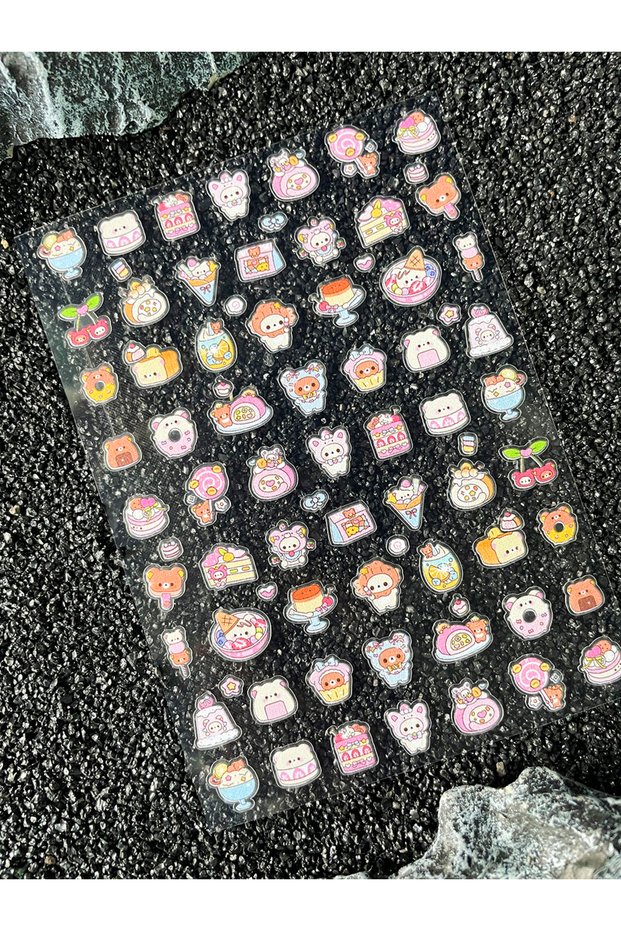 1 Pvc Y2k Rilakkuma Waterproofing Kawai Animals Nail Stickers Decoration DIY Cute Cartoon Adhesive .