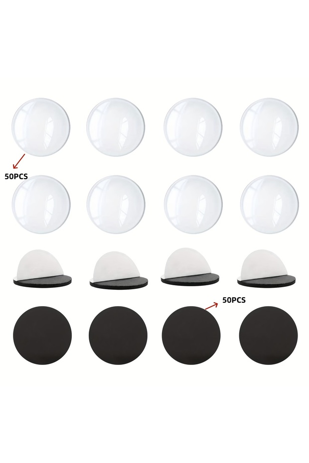 100PCS-New Material 100pc (50pc Glass + 50pc Fixed Piece) Refrigerator Glass Round Magnet, Decorativ