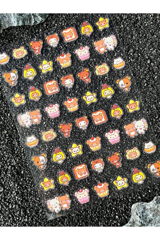19 Pvc Y2k Rilakkuma Waterproofing Kawai Animals Nail Stickers Decoration DIY Cute Cartoon Adhesive