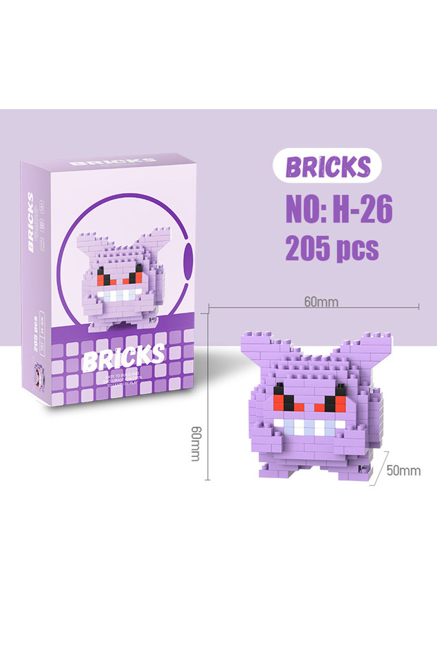With Box H26 Pokemon Anime Figure Micro Building Block Pikachu Eevee Charizard Mini Particle Bricks