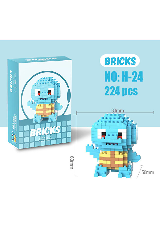 No Box H24 Pokemon Anime Figure Micro Building Block Pikachu Eevee Charizard Mini Particle Bricks Co