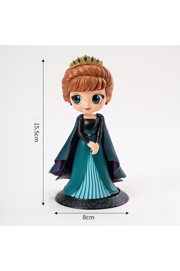 Bandai 1pc Princess Q Elsa Anna Figures PVC Model Doll Action Collection Figurine Toy for Children G