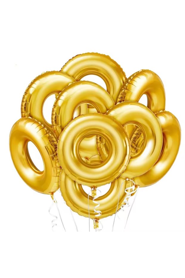 5piece Balloons-63x71cm 2/5pcs Golden Hoop Balloon Round Shape Foil Helium Balloons sonic Golden Hoo