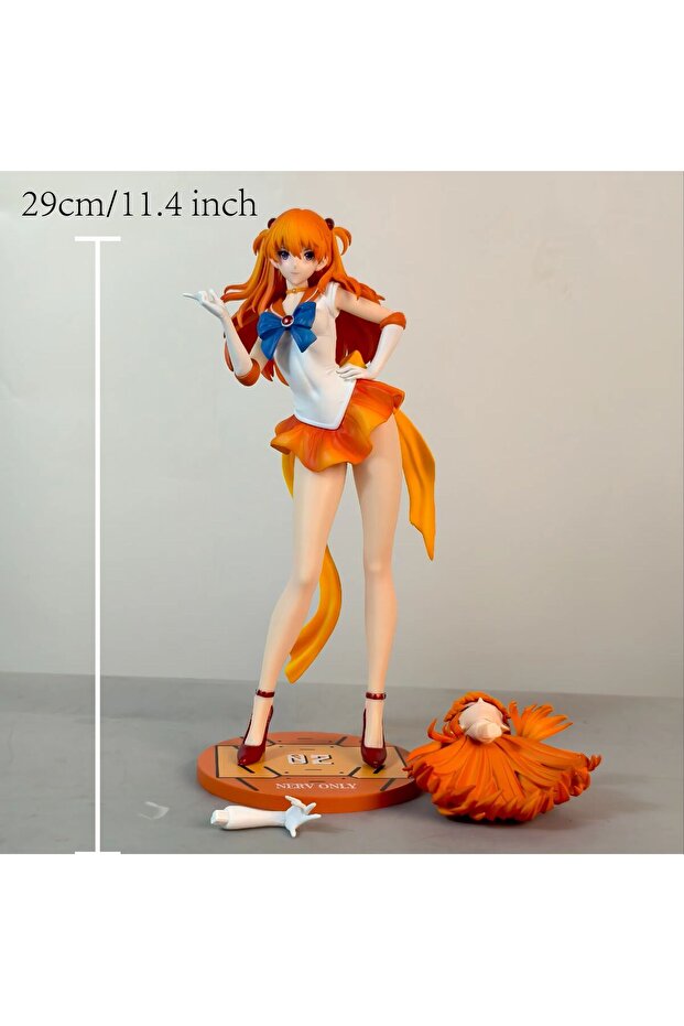 Bandai Asuka Langley 29cm 11.4 inch Anime EVA Asuka Figures Pvc Statue Desktop Ornamen Collection St